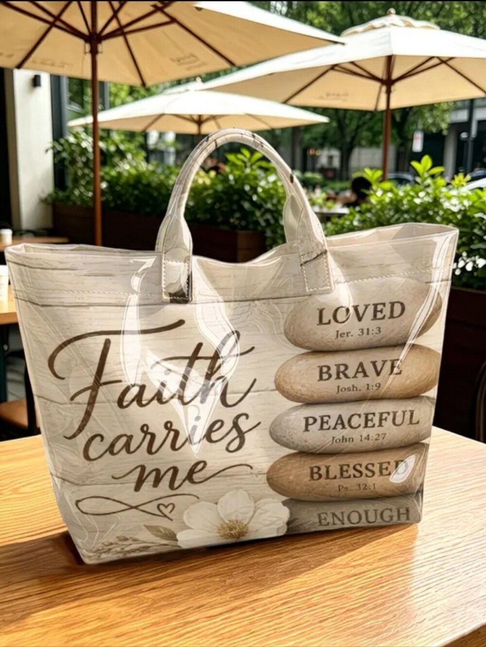 Inspirational PVC Tote Shoulder Bag - Picture 2 of 9